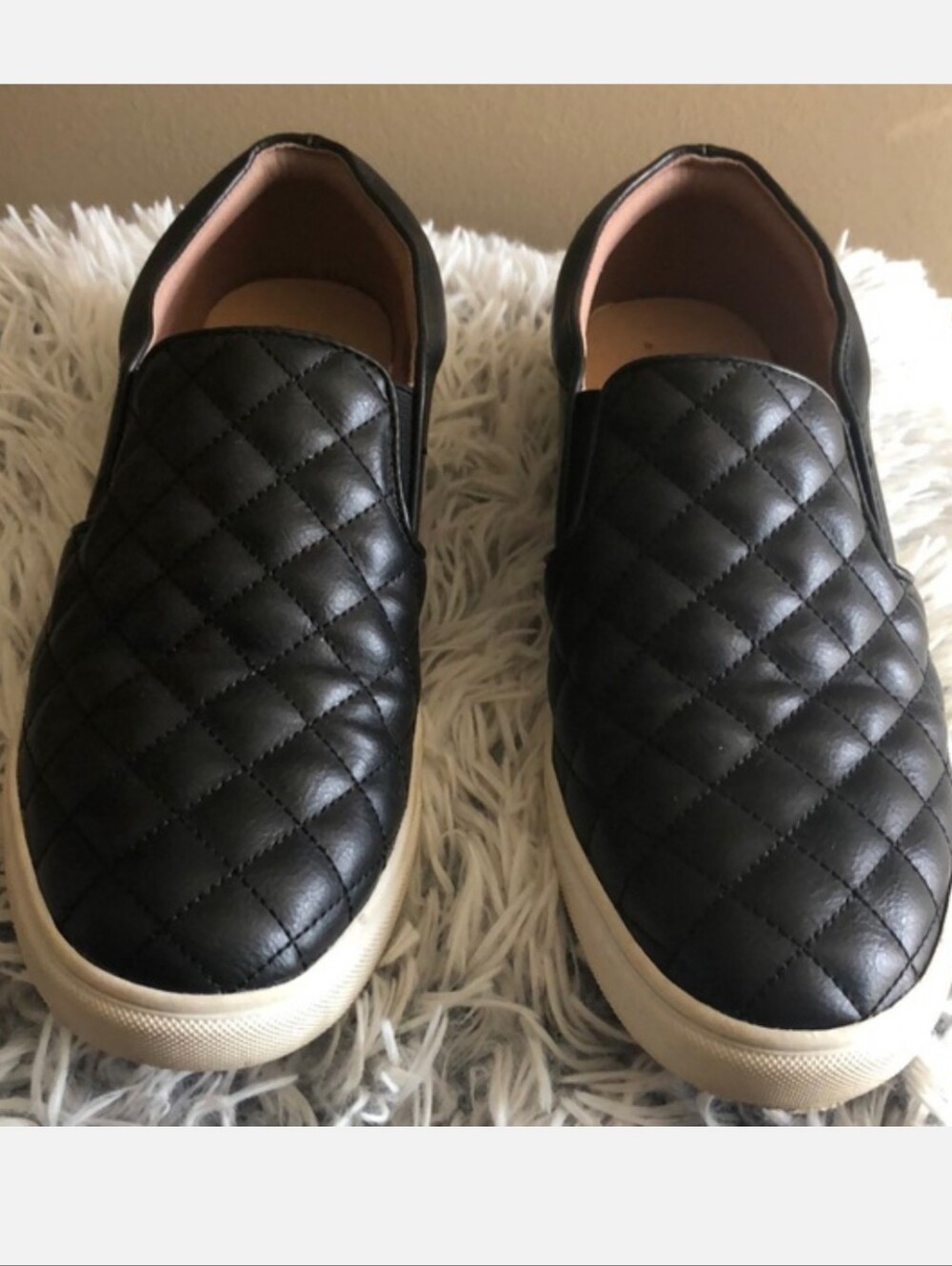 A New Day • Target Brand • Black Quilted Slip On Sneakers 8.5 - Picture 2 of 3